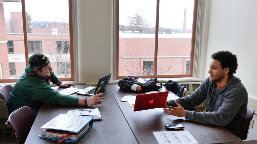 Human Resources Management students in lounge