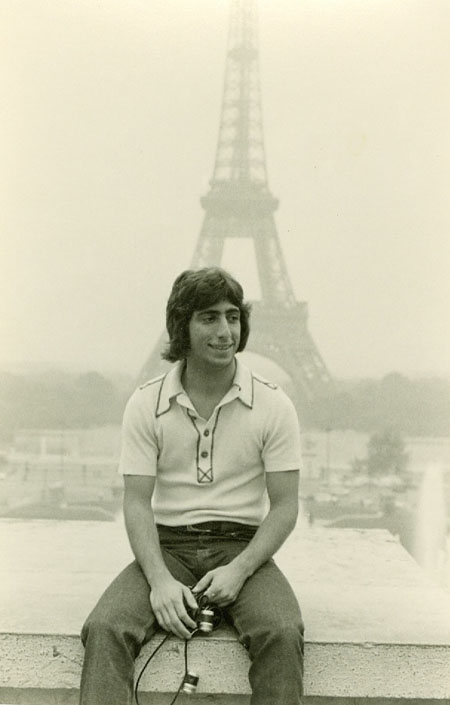 Student near Eiffel Tower 1970s