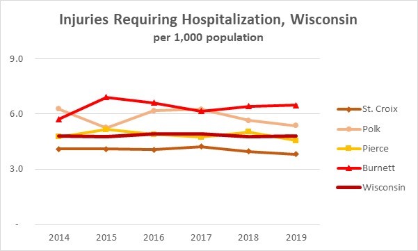 History Injury Hospitalizations Wisconsin