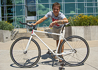 Student with bike