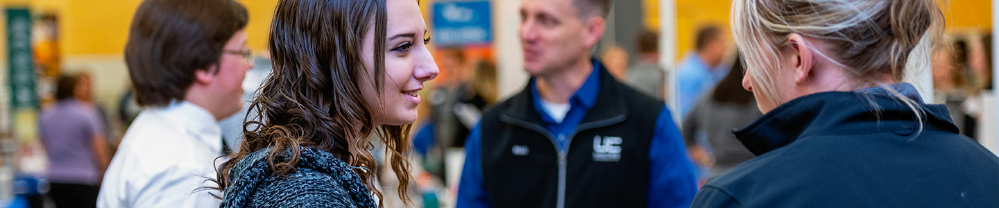 Students attend the on campus Career Fair