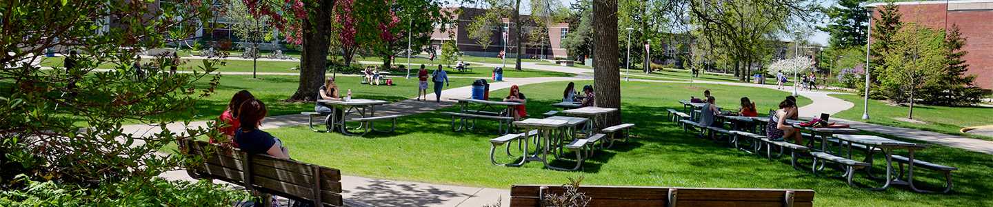 Spring day on the campus mall