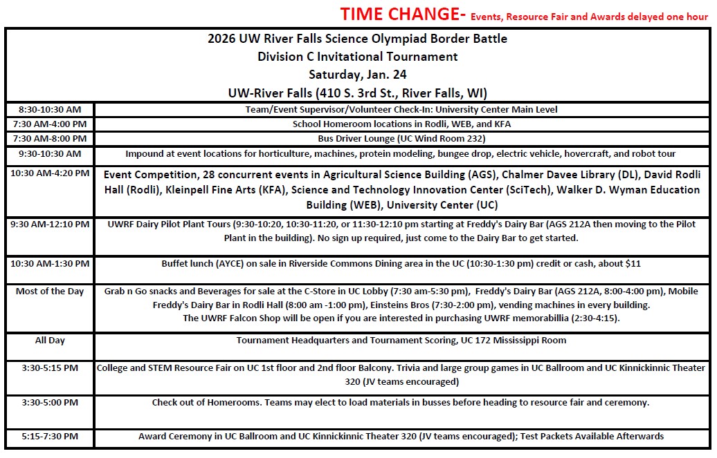 time changed schedule 1.22.26