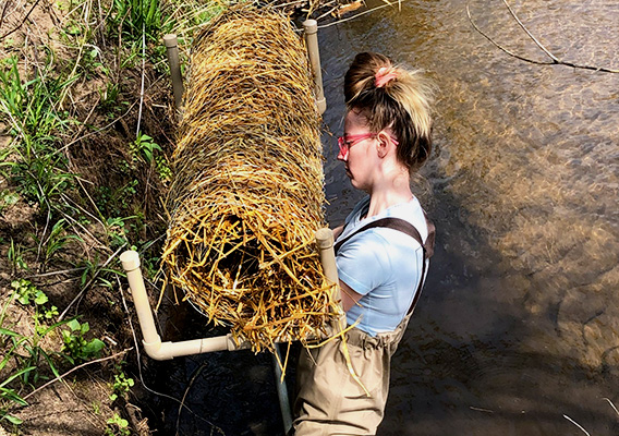 Environmental Engineering student works during their internship