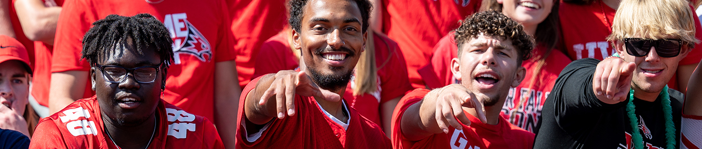 UWRF students in the stands at a football game