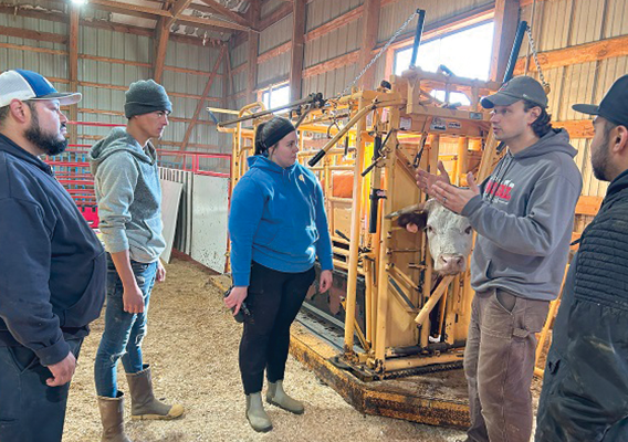 Humane Handling students learning about animal handling