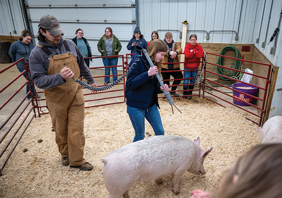 students learn from the humane handling institute