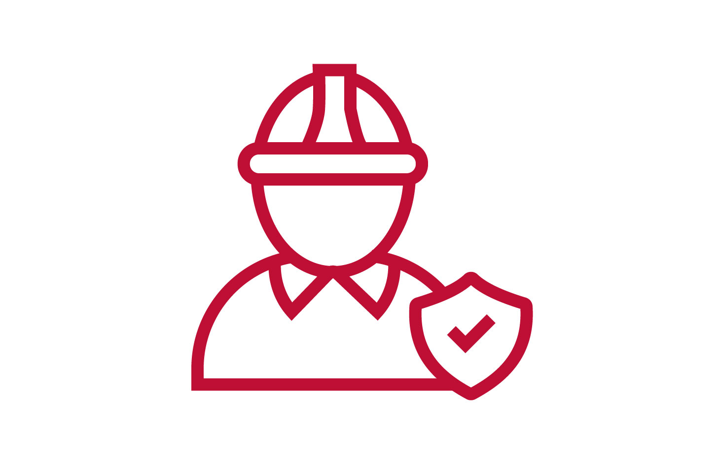 red icon of a person wearing a hard hat