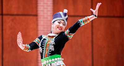 Student performs a traditional dance during Culture Fest