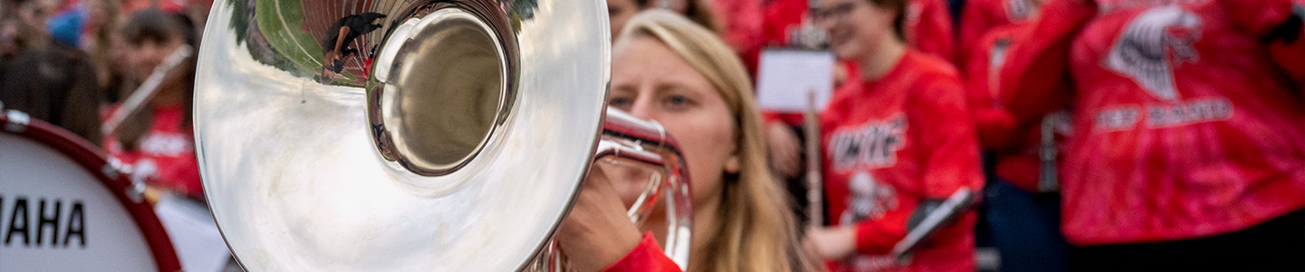 UWRF band performing at a home football game