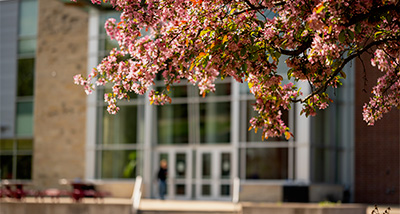 Outside of the University Center north entrance