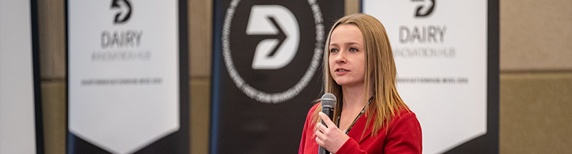 A female speaker during the Dairy Summit at UWRF