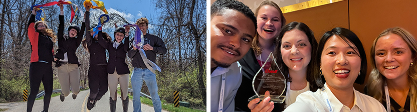 Two images of students participating in CAFES student organizations.