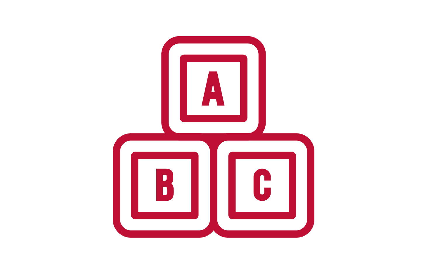 Icon of small blocks with A, B and C