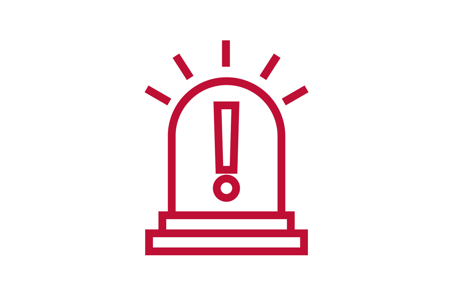 Icon of a warning light with an exclamation point inside