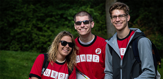 Three students attend Academic Day during the Week of Welcome