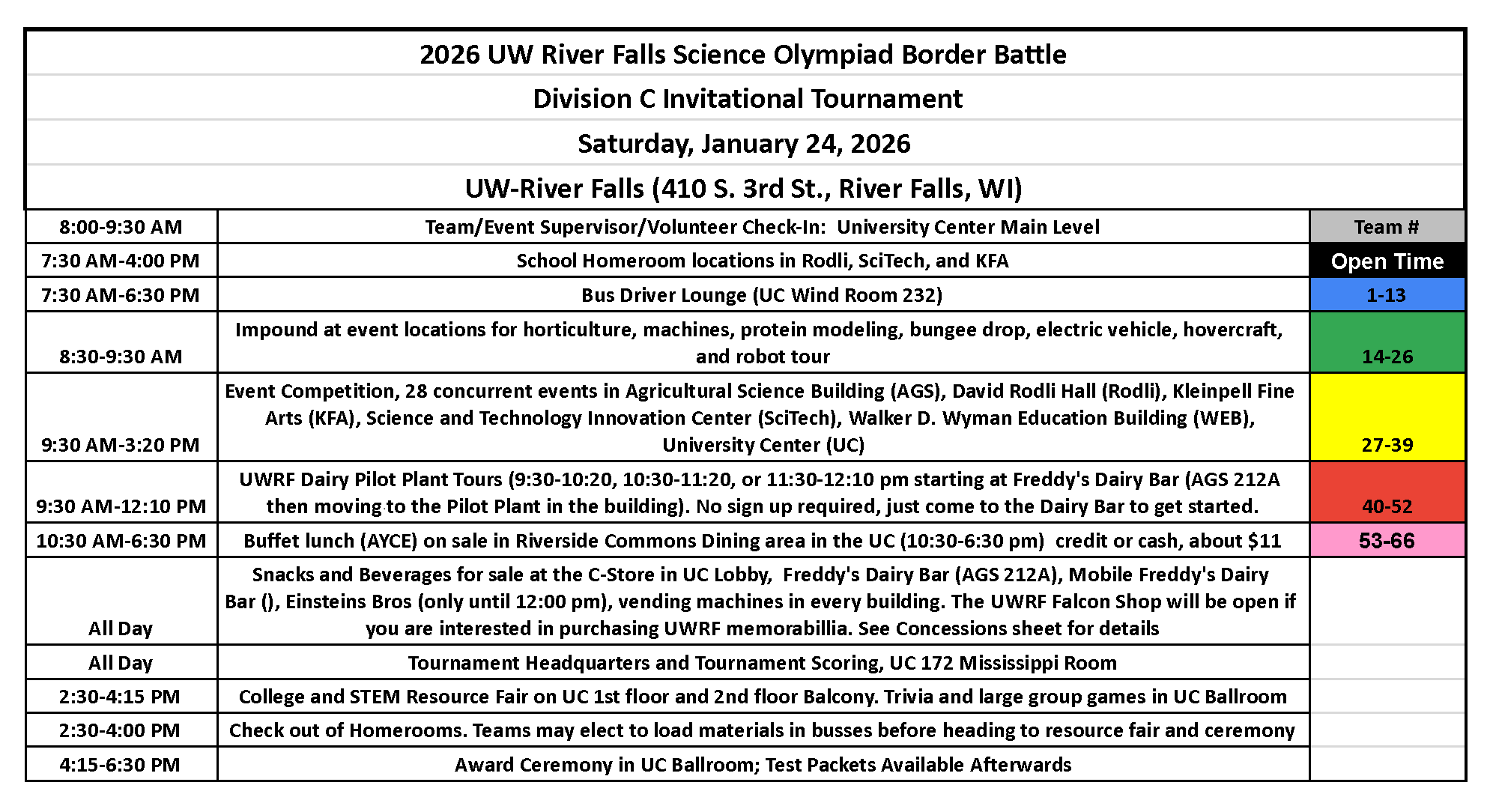 SO 2026 Daily Schedule