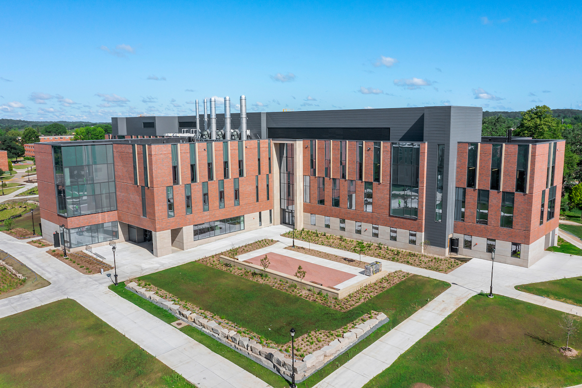 An overhead shot of SciTech building