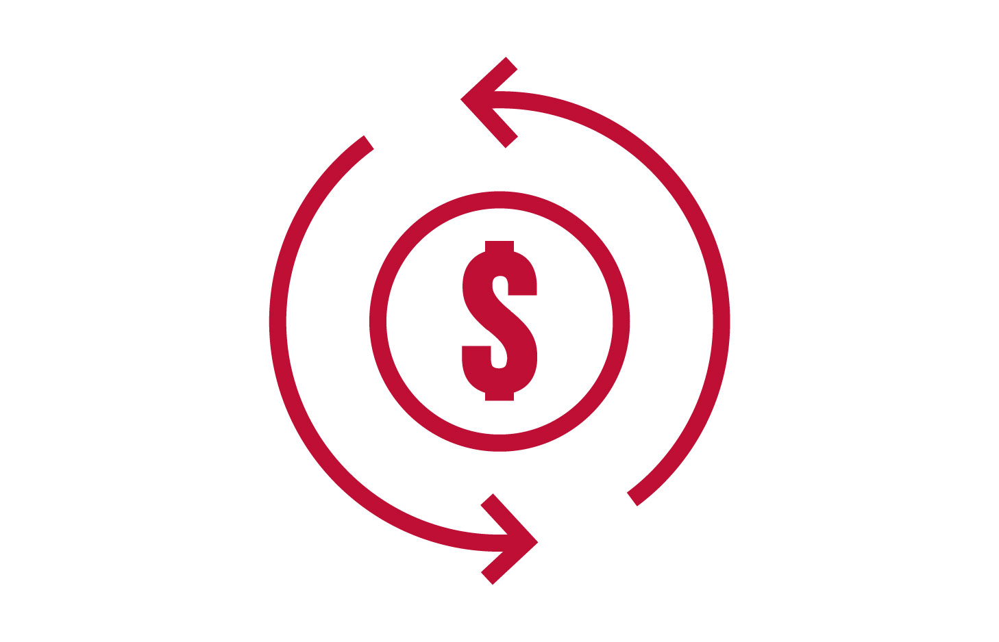 dollar sign inside a circle with arrows surrounding the circle