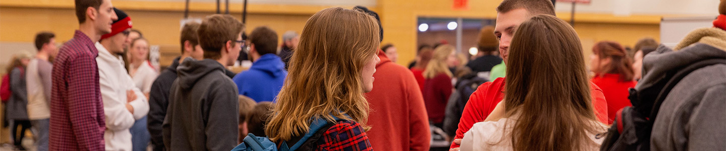 Multiple students attend the Involvement Fair on campus