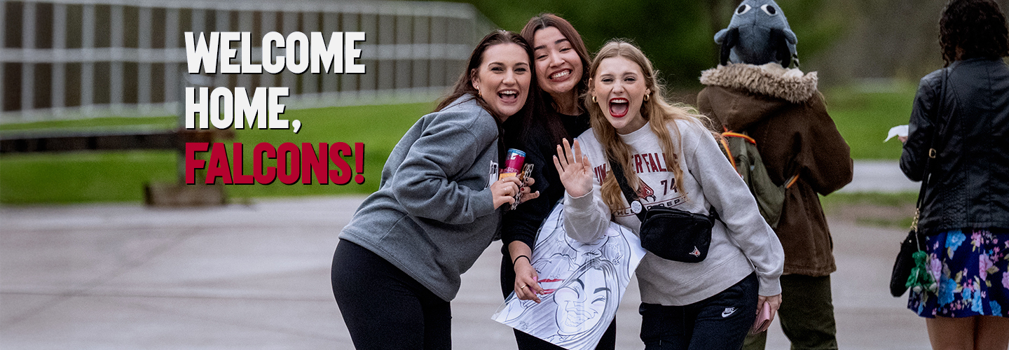 Three female students pose for the camera during Finals Fest